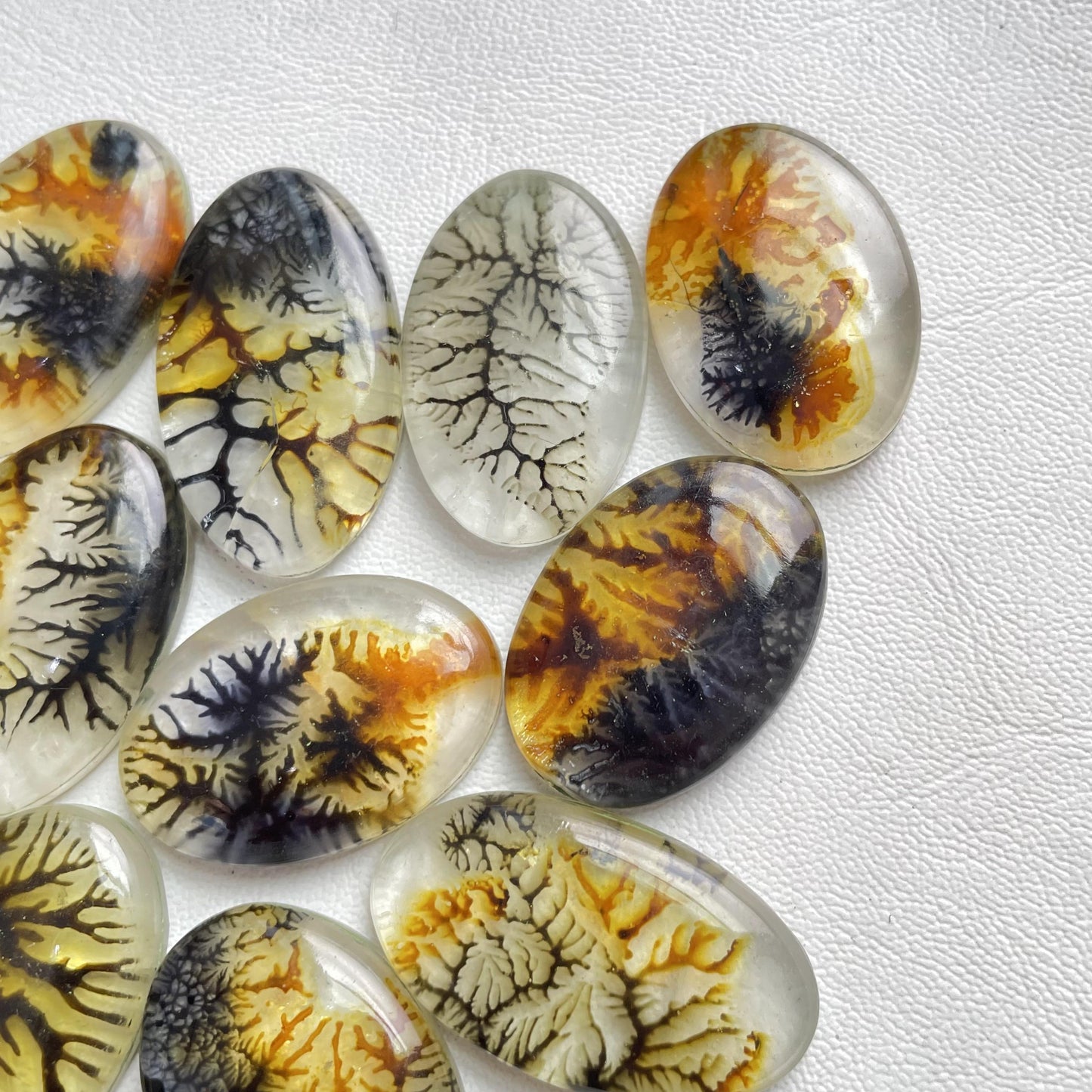 Natural Crystal Scenic Dendritic Doublet Cabochon Doublet (Lab-Created)