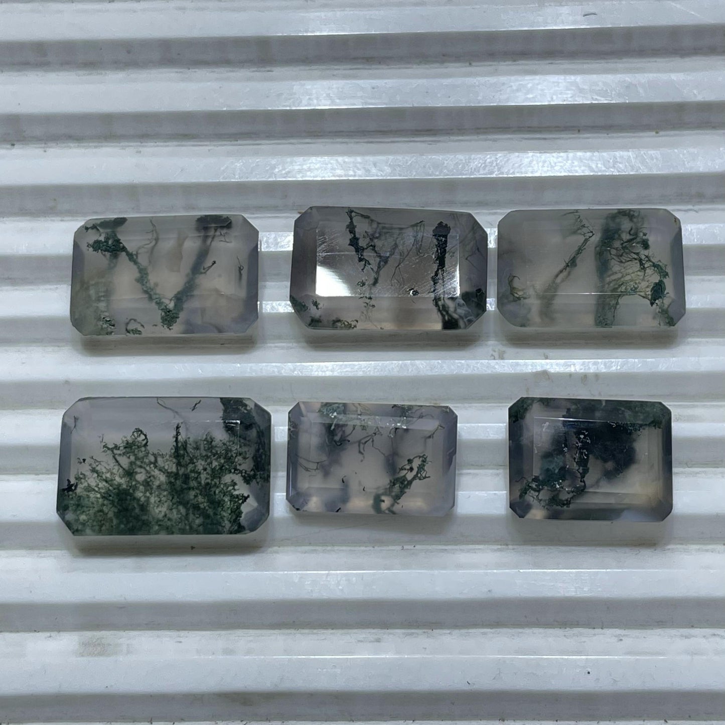 Natural Moss Agate Emerald Cut (Natural)