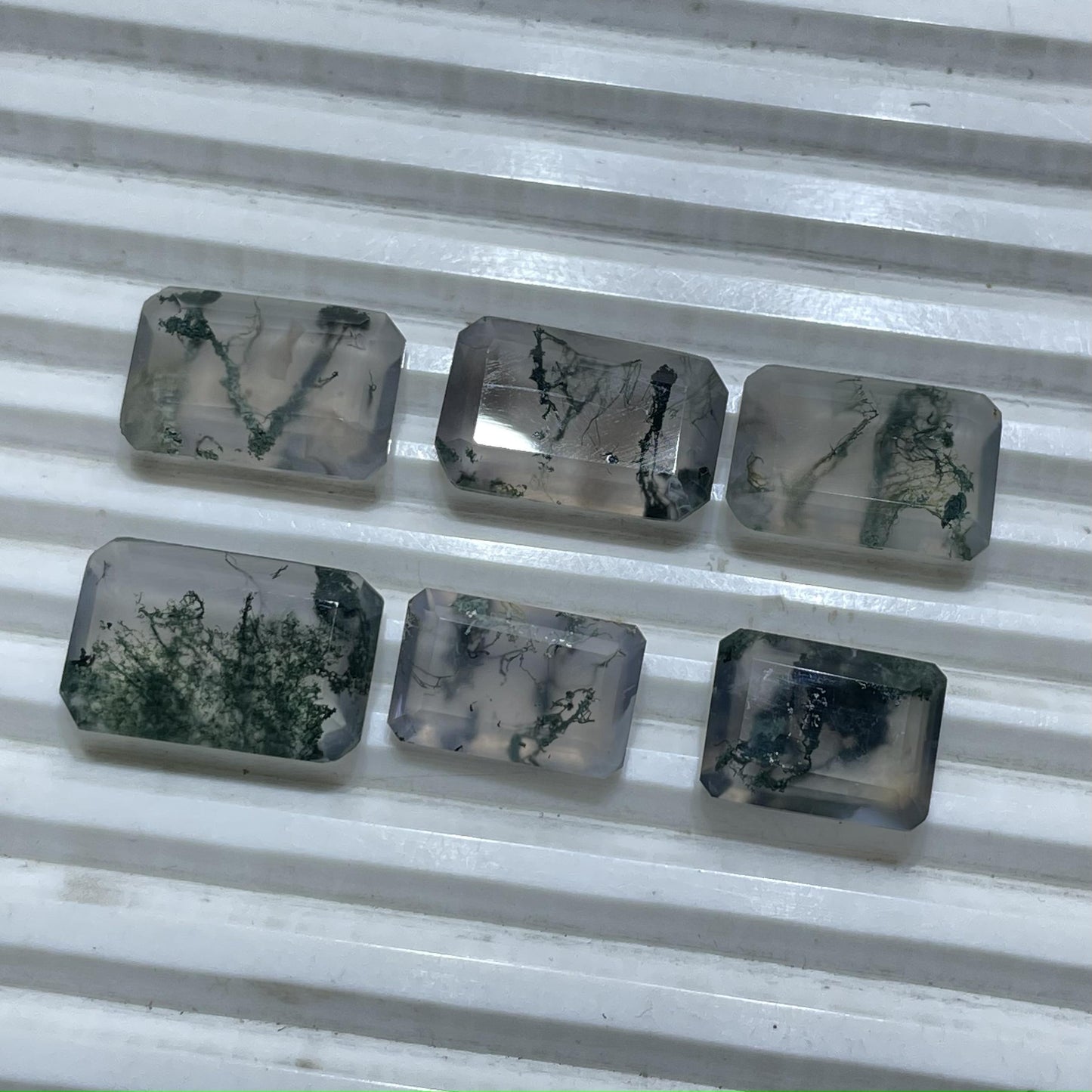 Natural Moss Agate Emerald Cut (Natural)