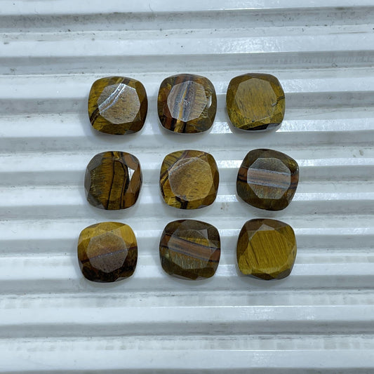 Natural Tiger's Eye 12 mm Cushion Faceted (Natural)