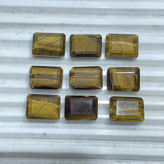 Natural Tiger's Eye 12x16 mm Baguette Faceted (Natural)