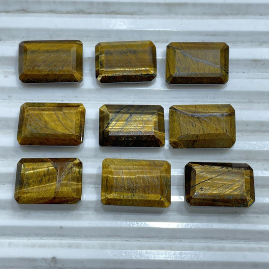 Natural Tiger's Eye 12x18 mm Baguette Faceted (Natural)