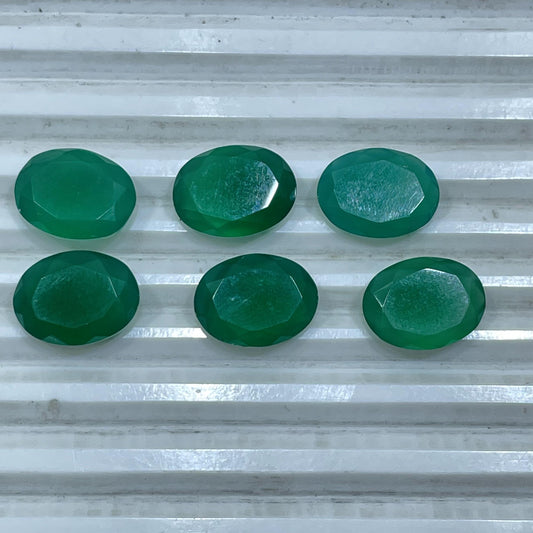 Natural Green Onyx 12x16 mm Oval Shape Faceted (Natural)