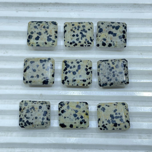 Natural Dalmatian Jasper 15x17 mm Baguette Shape Faceted (Natural)
