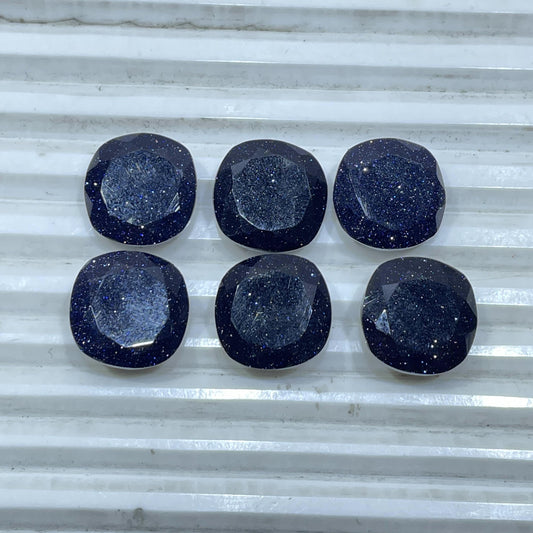 Blue Goldstone 16 mm Cushion Shape Faceted (Lab-Created)