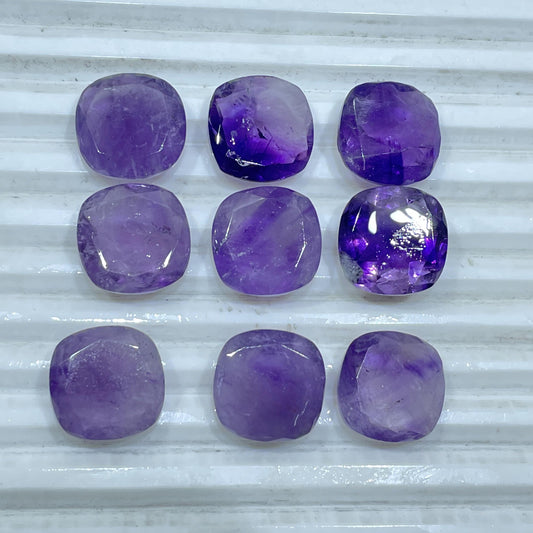 Natural Amethyst 16 mm Cushion Shape Faceted (Natural)