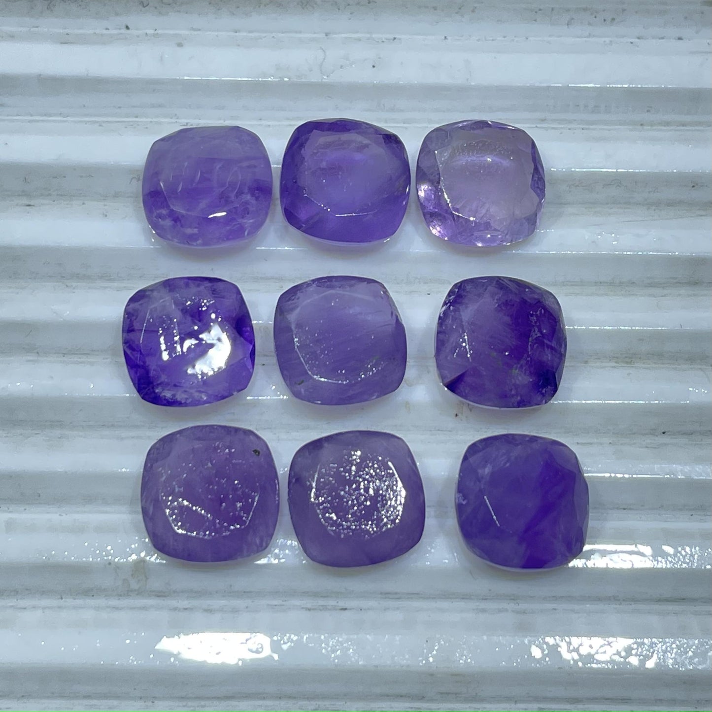 Natural Amethyst 12 mm Cushion Shape Faceted (Natural)