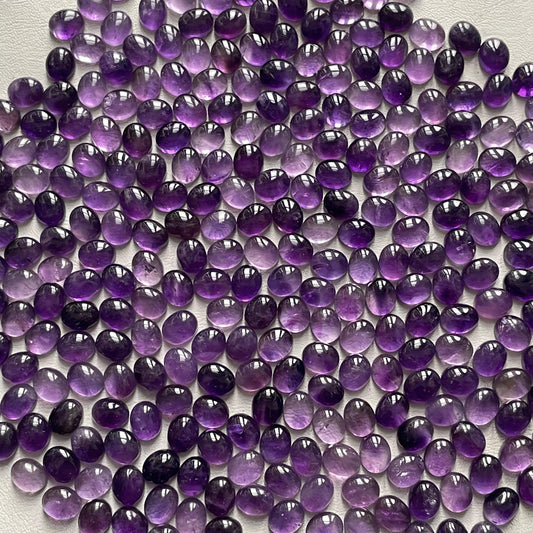 Natural Purple Amethyst 9x11 mm Oval Cabochon