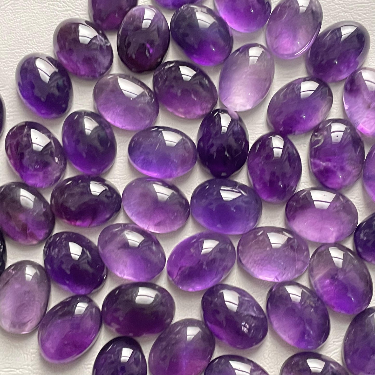 Natural Purple Amethyst 15x20 mm Oval Cabochon