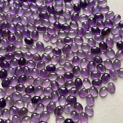 Natural Purple Amethyst 7x9 mm Oval Cabochon (Natural)