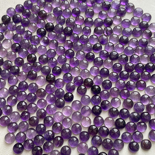 Natural Purple Amethyst 10 mm Round Cabochon
