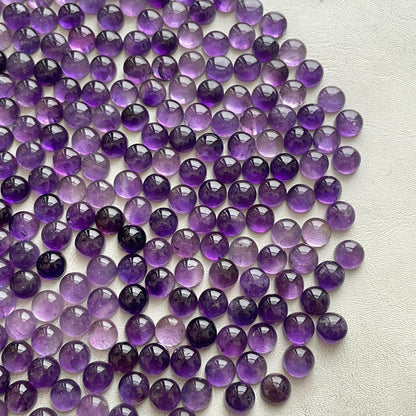 Natural Purple Amethyst 10 mm Round Cabochon (Natural)