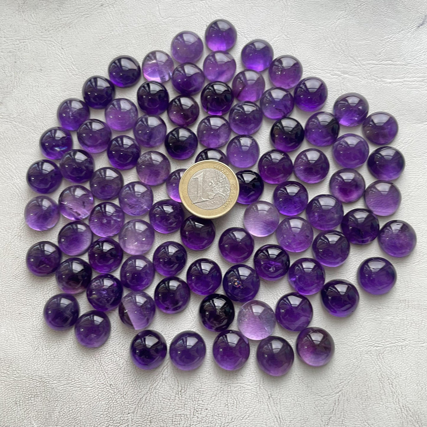Purple Amethyst 14 mm Round Cabochon (Natural)