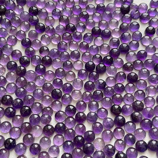 Natural Purple Amethyst 8 mm Round Cabochon