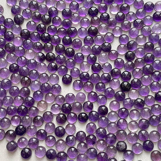 Natural Purple Amethyst 9 mm Round Cabochon (Natural)