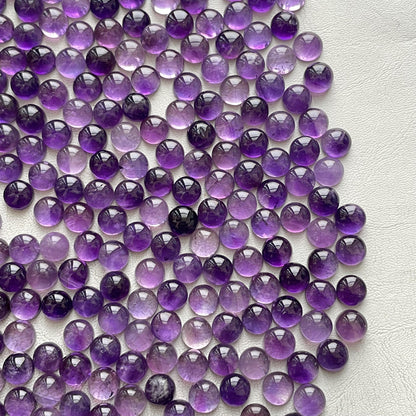 Natural Purple Amethyst 9 mm Round Cabochon (Natural)
