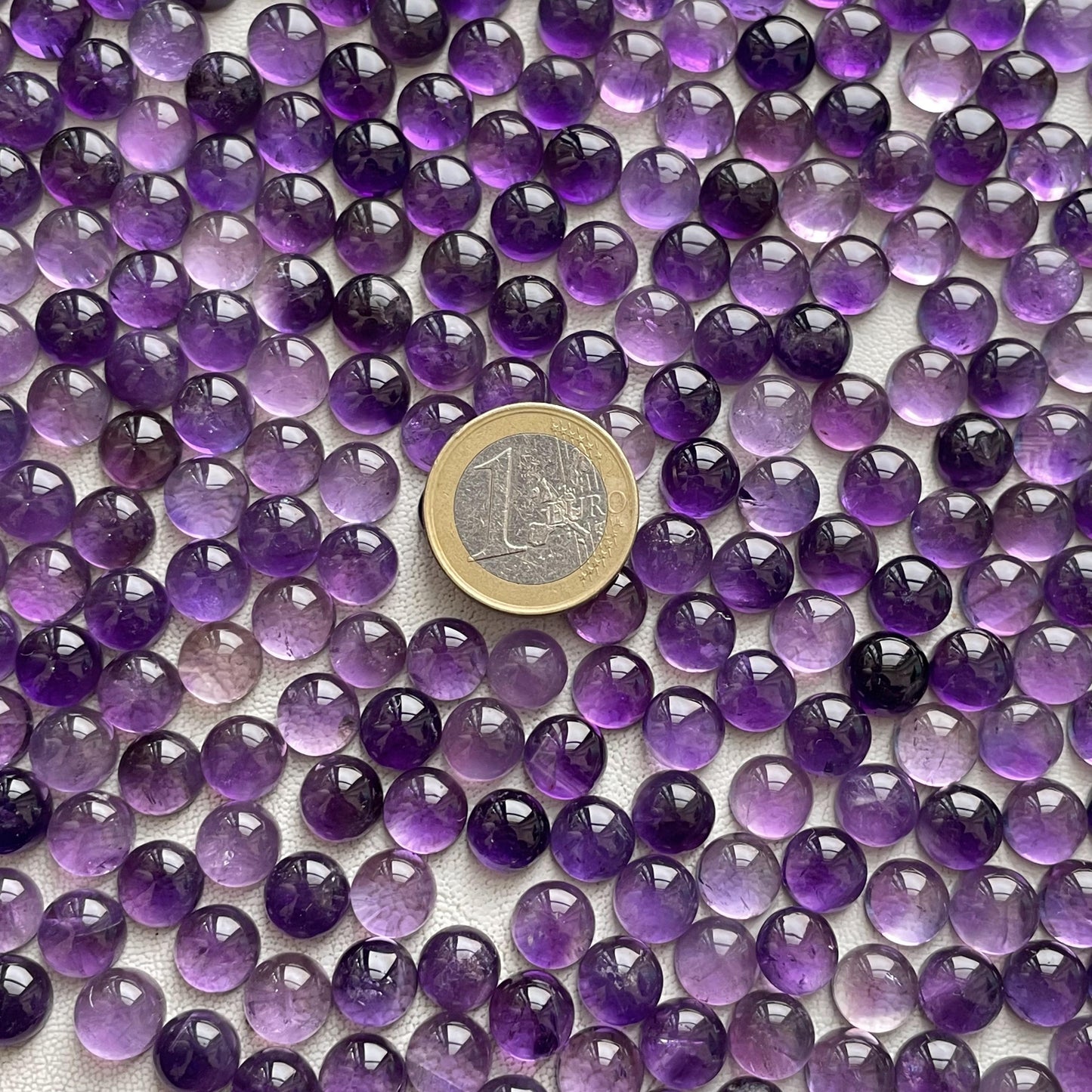 Natural Purple Amethyst 9 mm Round Cabochon (Natural)