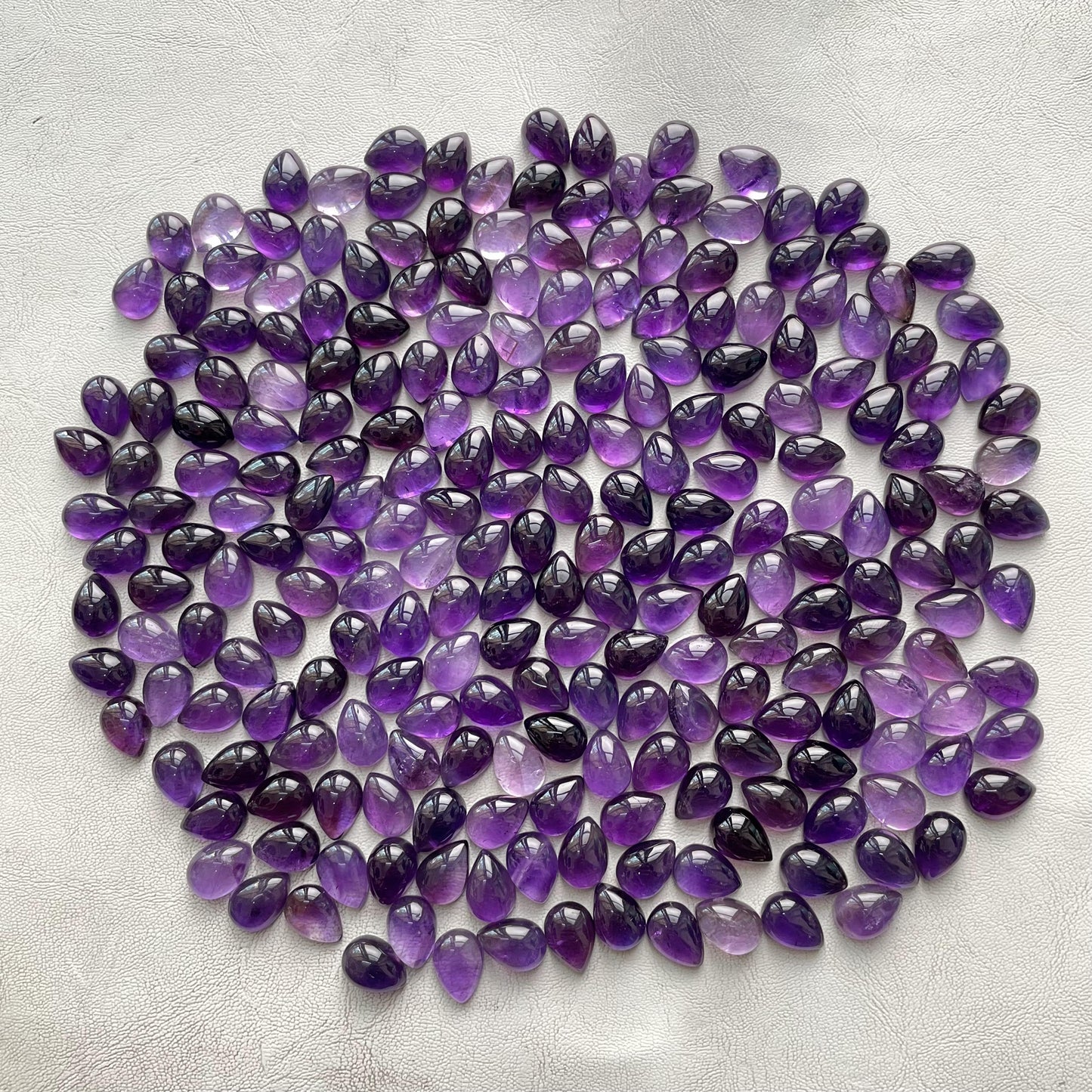 Natural Purple Amethyst 10x14 mm Pear Cabochon (Natural)