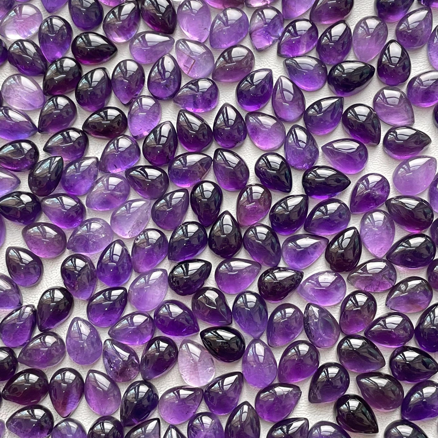Natural Purple Amethyst 10x14 mm Pear Cabochon (Natural)