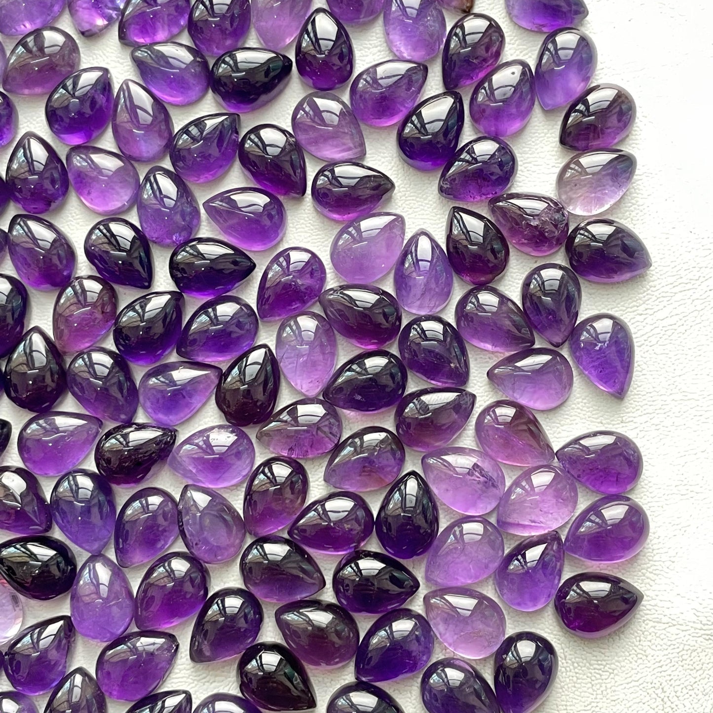 Natural Purple Amethyst 10x14 mm Pear Cabochon (Natural)