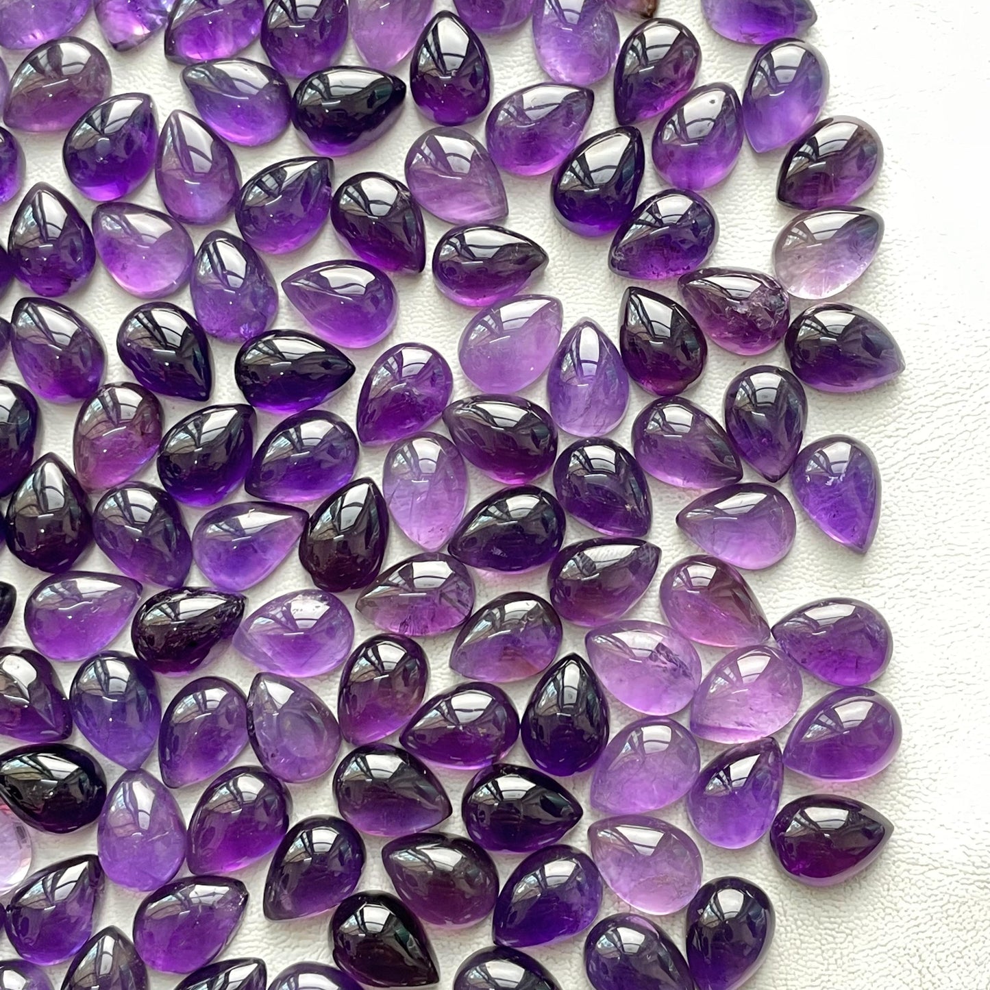Natural Purple Amethyst 10x14 mm Pear Cabochon