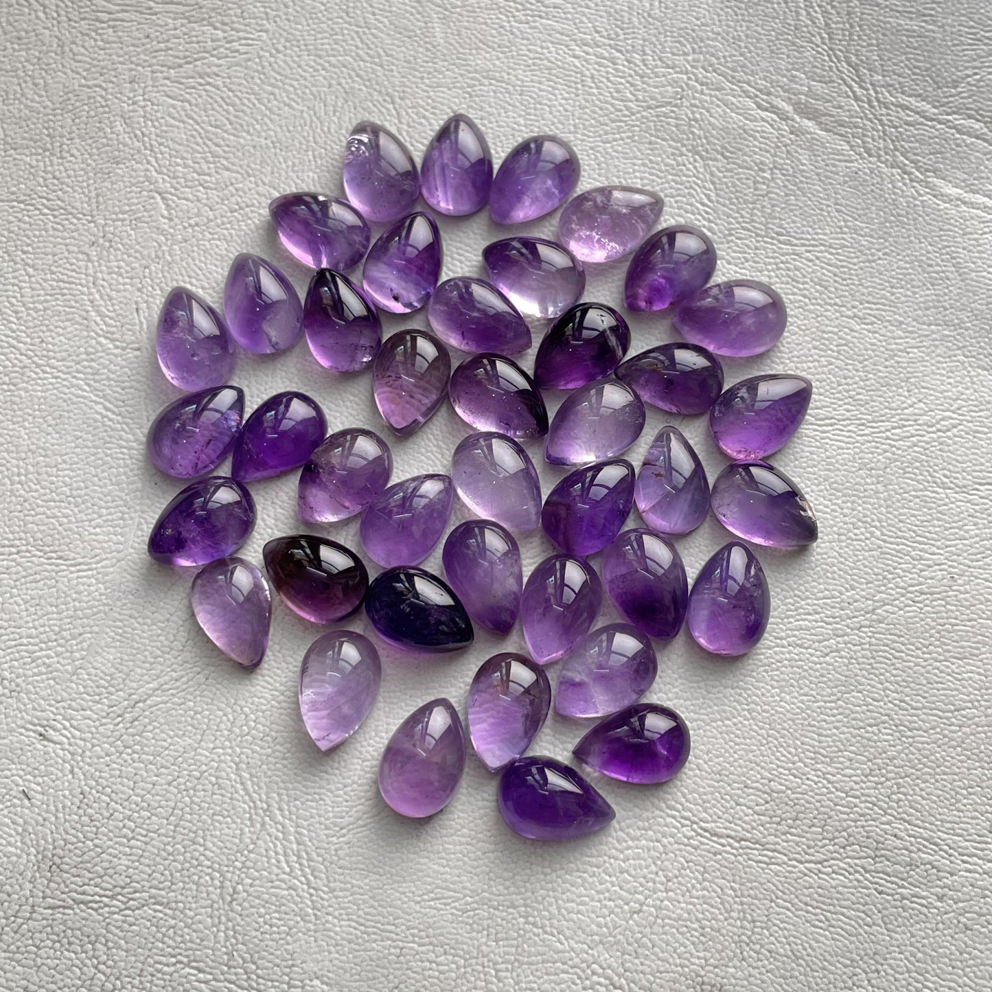 Natural Purple Amethyst 8x12 mm Pear Cabochon (Natural)