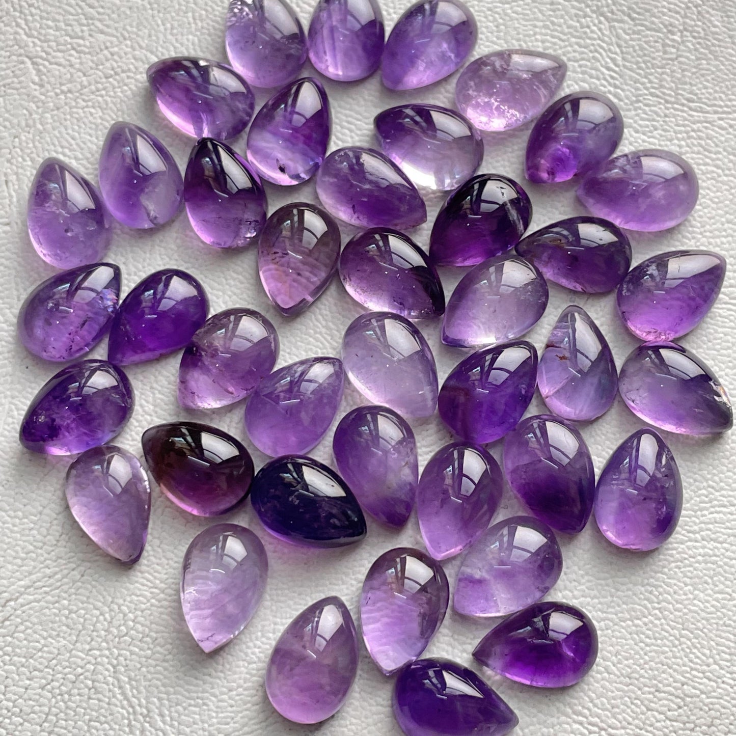 Natural Purple Amethyst 8x12 mm Pear Cabochon