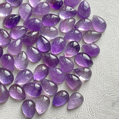 Natural Purple Amethyst 7x10 mm Pear Cabochon (Natural)