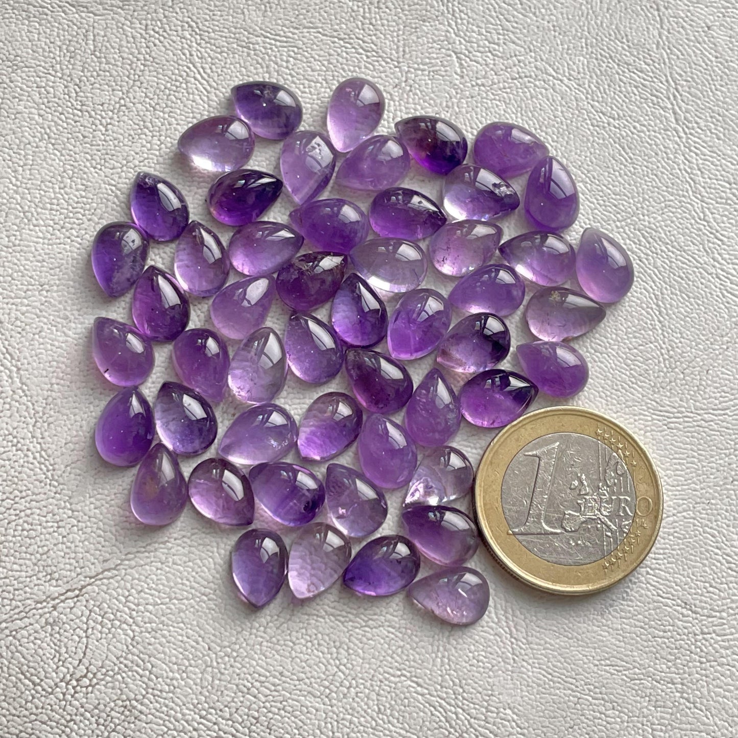 Natural Purple Amethyst 7x10 mm Pear Cabochon (Natural)