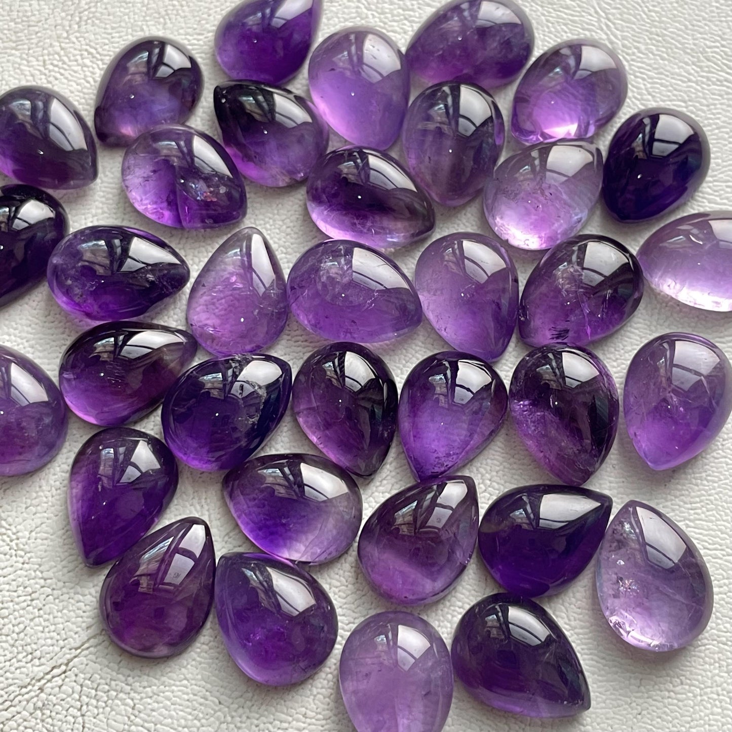 Natural Purple Amethyst 12x16 mm Pear Cabochon (Natural)