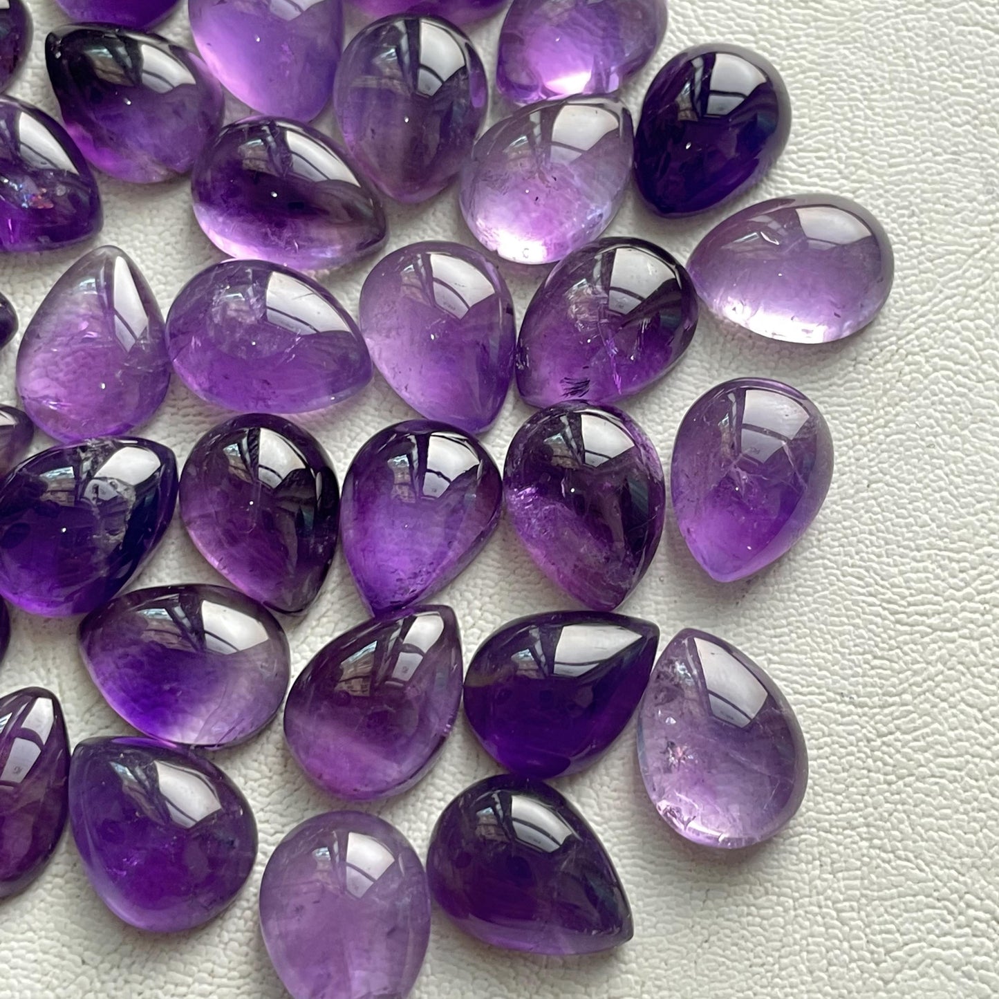 Natural Purple Amethyst 12x16 mm Pear Cabochon (Natural)