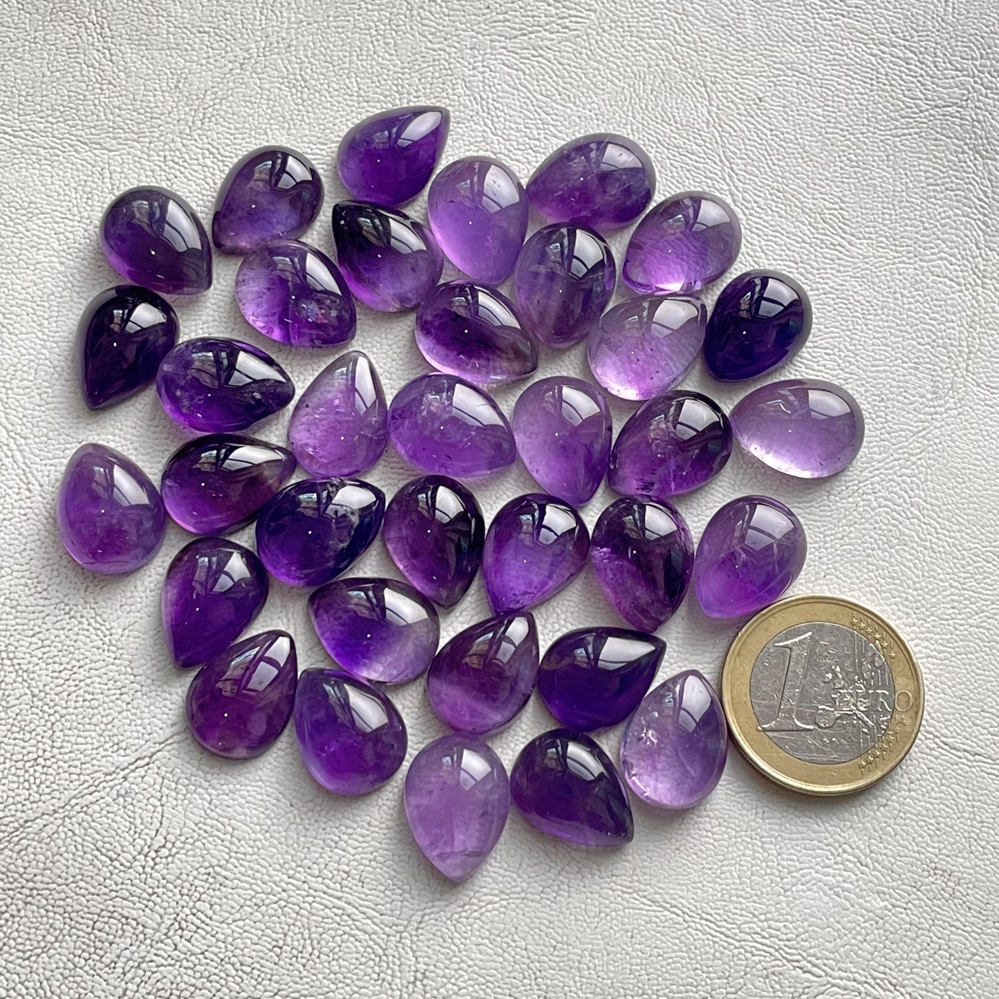 Natural Purple Amethyst 12x16 mm Pear Cabochon (Natural)