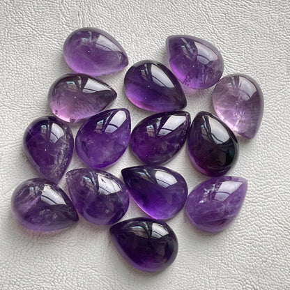 Beautiful Purple Amethyst 13x18 mm Pear Cabochon (Natural)
