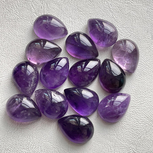 Beautiful Purple Amethyst 13x18 mm Pear Cabochon (Natural)