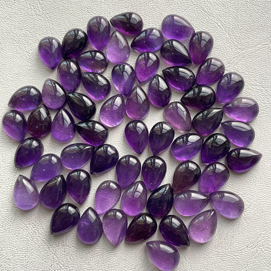 Natural Purple Amethyst 9x13 mm Pear Cabochon (Natural)