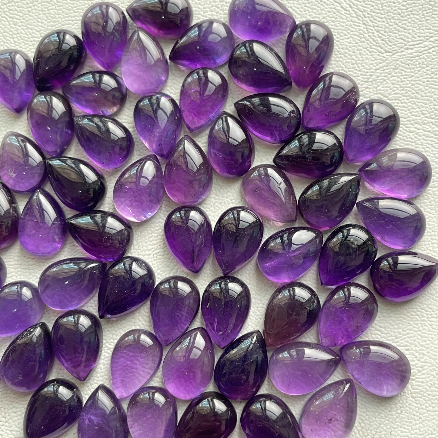 Natural Purple Amethyst 9x13 mm Pear Cabochon