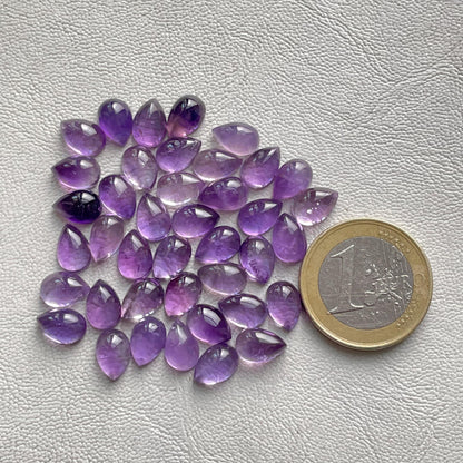 Natural Purple Amethyst 6x9 mm Pear Cabochon (Natural)