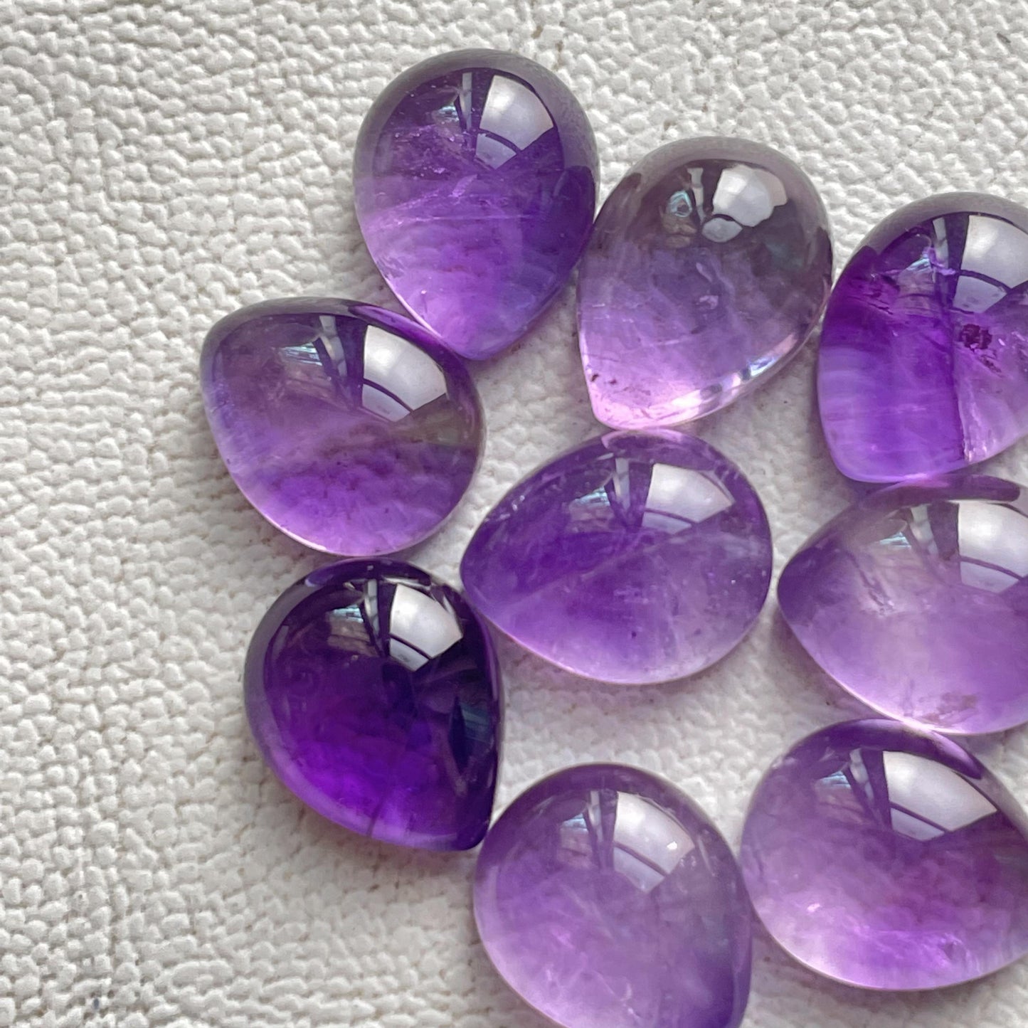 Gorgeous Purple Amethyst 9x11 mm Pear Cabochon