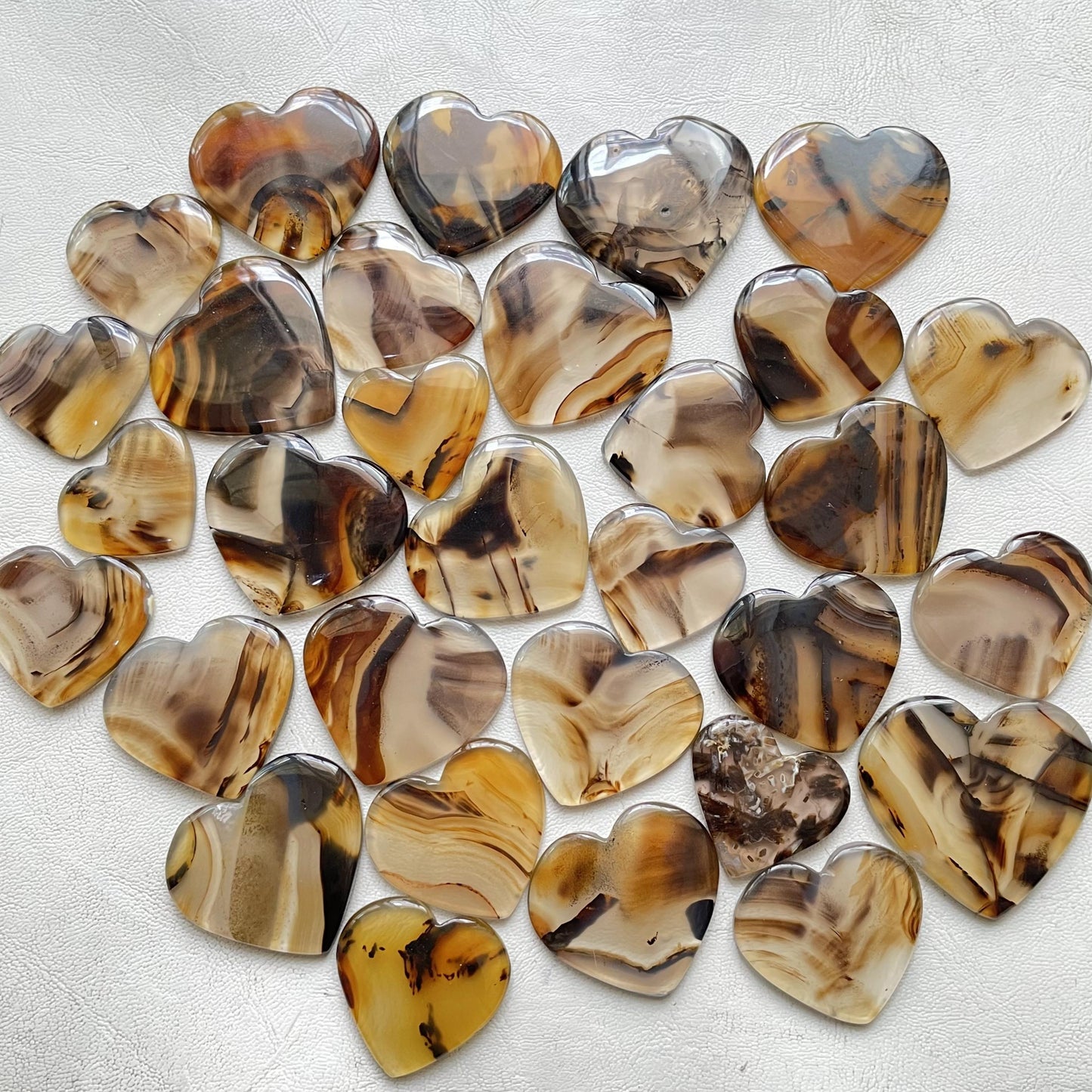 Natural Montana Agate Heart Cabochon (Natural)