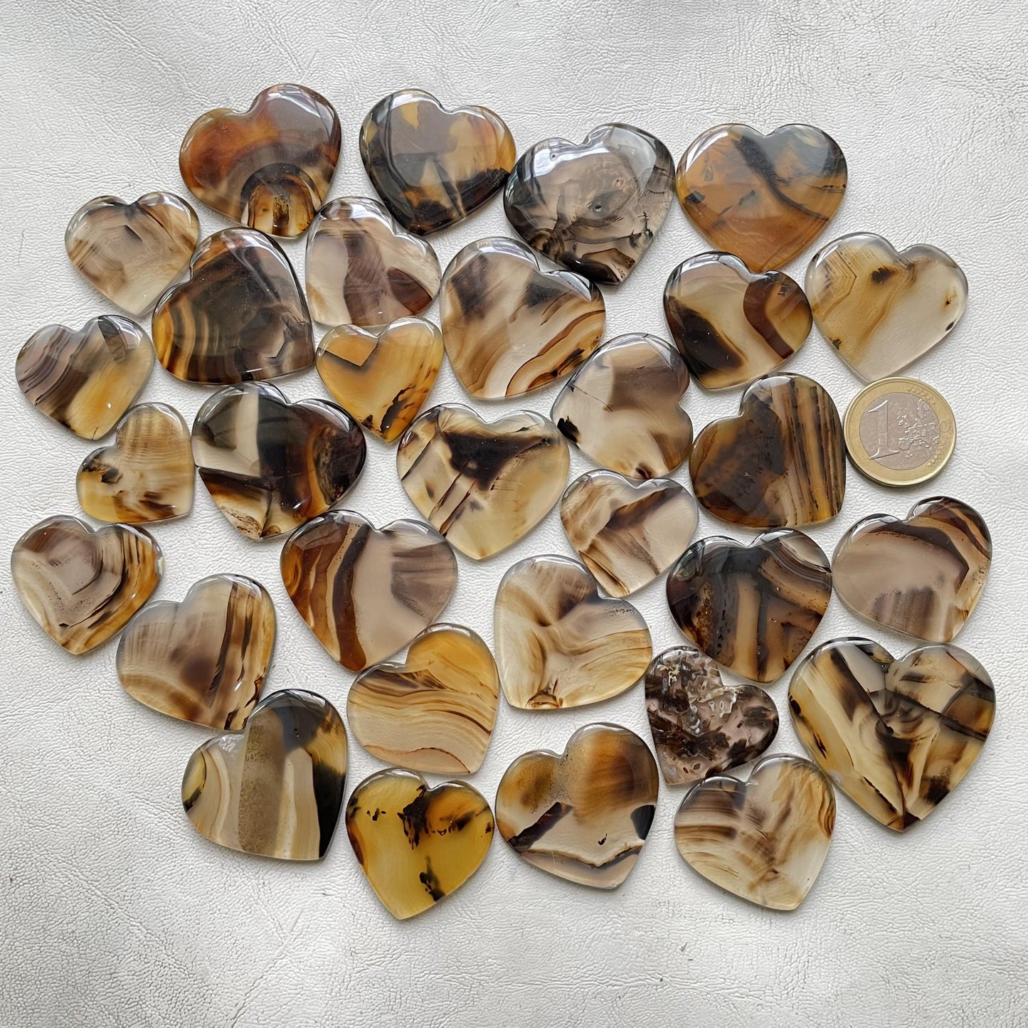 Natural Montana Agate Heart Cabochon (Natural)