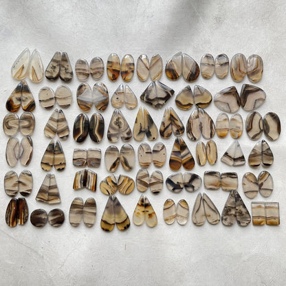 Natural Montana Agate Pairs Cabochon (Natural)