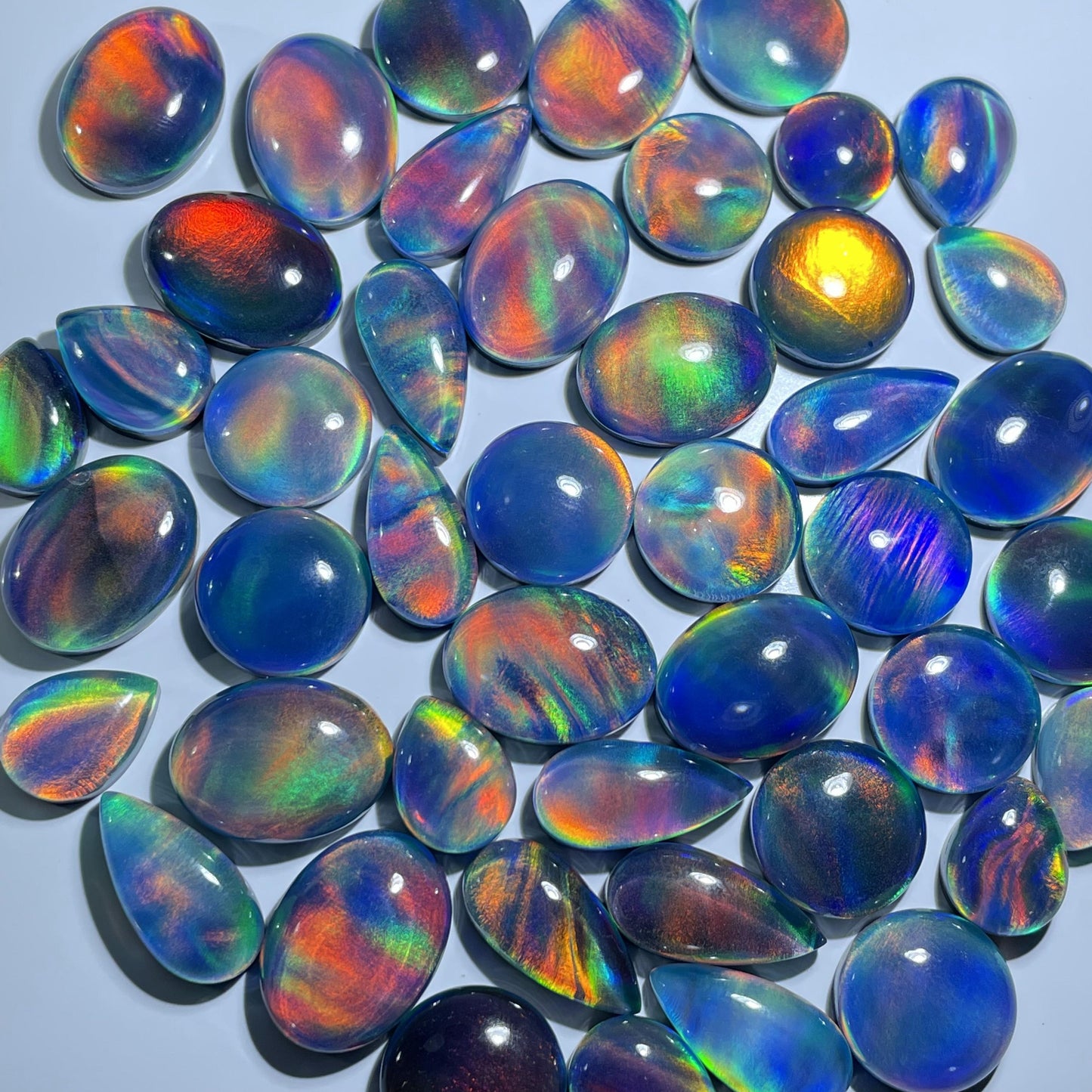 Aurora opal Rainbow Doubled Cabochon (Lab-Created)