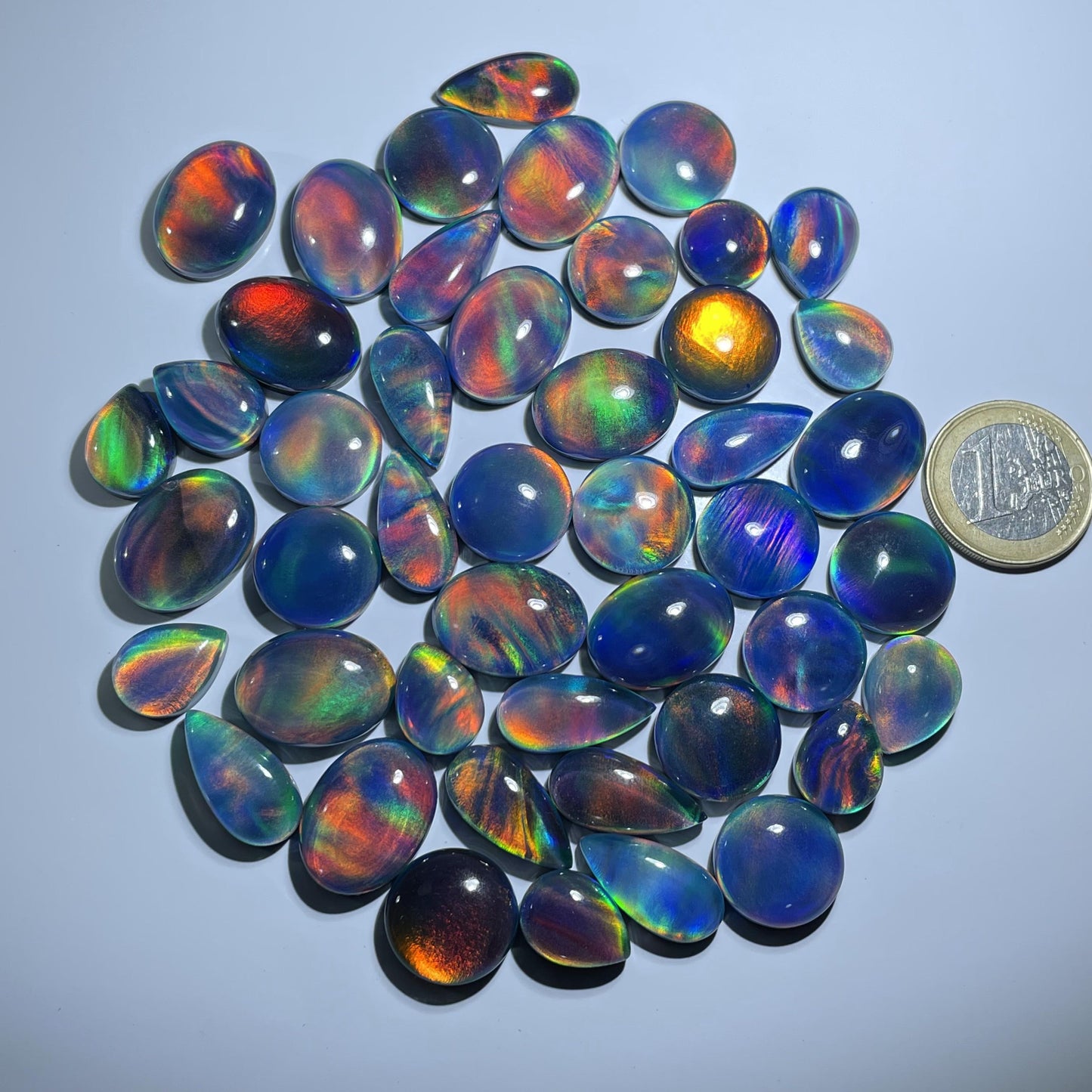 Aurora opal Rainbow Doubled Cabochon (Lab-Created)