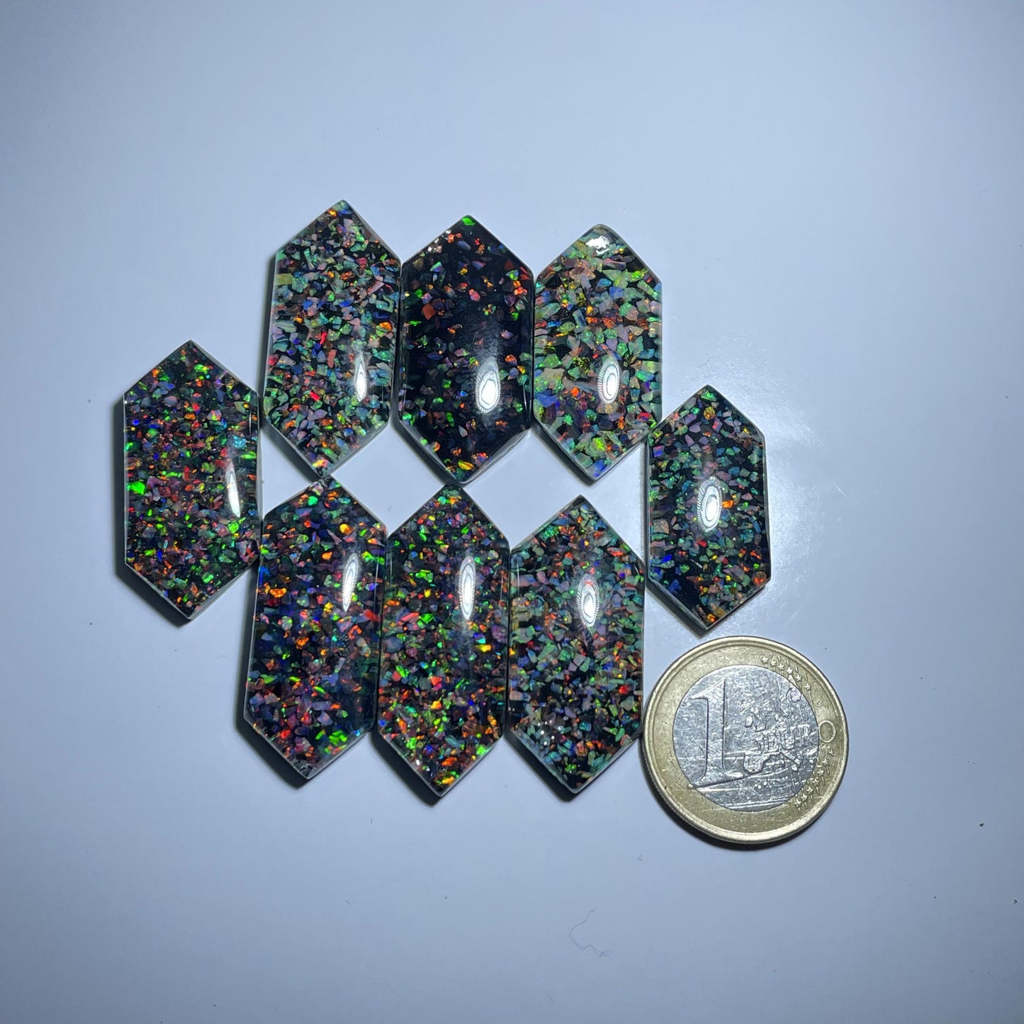 Black Opal Doubled Cabochon Amazing Multi Colors Flash (Lab-Created)
