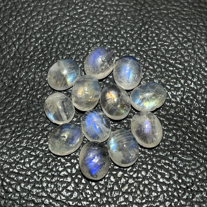 Natural Rainbow Moonstone 8x10 mm Oval Cabochon (Natural)
