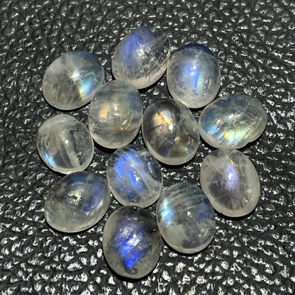 Natural Rainbow Moonstone 8x10 mm Oval Cabochon (Natural)