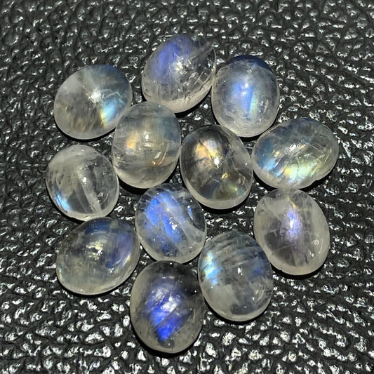 Natural Rainbow Moonstone 8x10 mm Oval Cabochon (Natural)