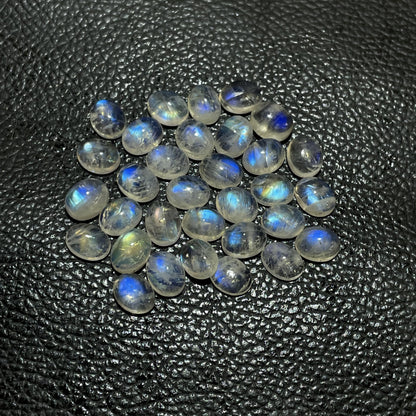 Natural Rainbow Moonstone 7x9 mm Oval Cabochon (Natural)