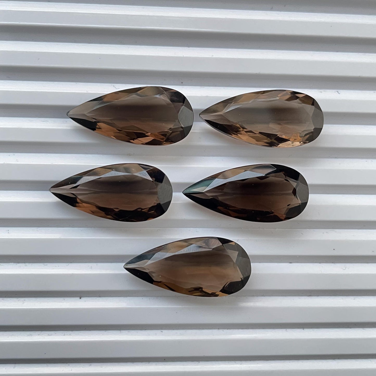 Natural Smoky Quartz 12x26 mm Pear Shape Faceted (Natural)