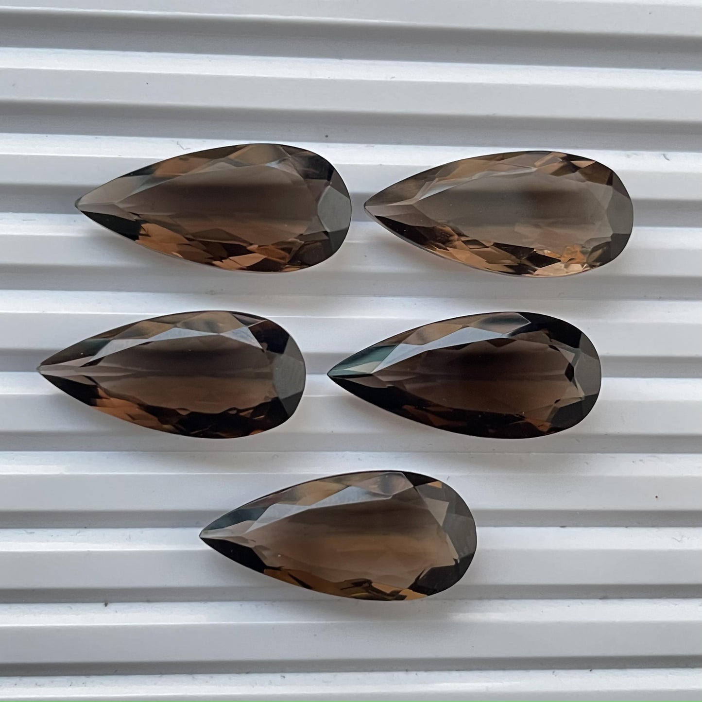 Natural Smoky Quartz 12x26 mm Pear Shape Faceted (Natural)